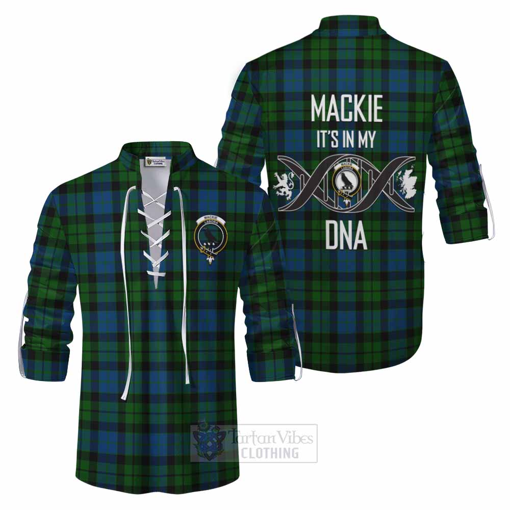 Tartan Vibes Clothing MacKie (McKie) Tartan Ghillie Kilt Shirt with Family Crest DNA In Me Style
