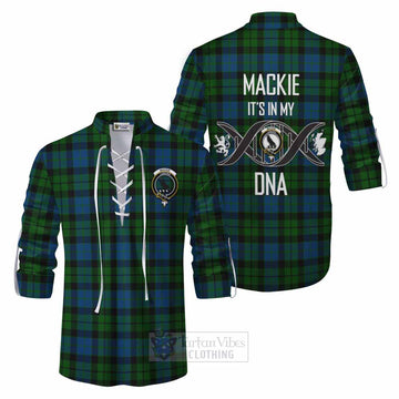Tartan Vibes Clothing MacKie (McKie) Tartan Ghillie Kilt Shirt with Family Crest DNA In Me Style