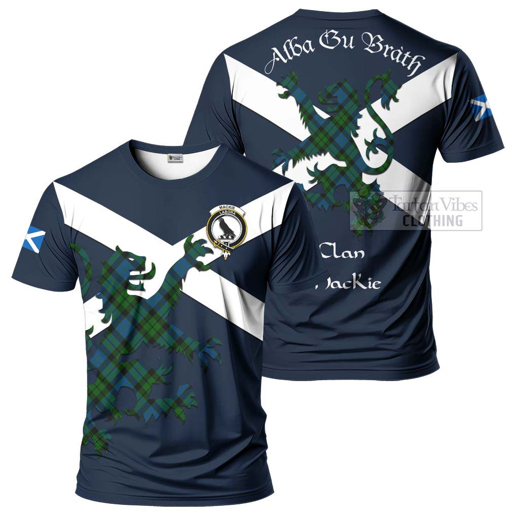 Tartan Vibes Clothing MacKie (McKie) Tartan Lion Rampant T-Shirt – Proudly Display Your Heritage with Alba Gu Brath and Clan Name
