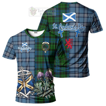 Tartan Vibes Clothing MacKie (McKie) Tartan T-Shirt Happy St. Andrew's Day Half Tartan Style
