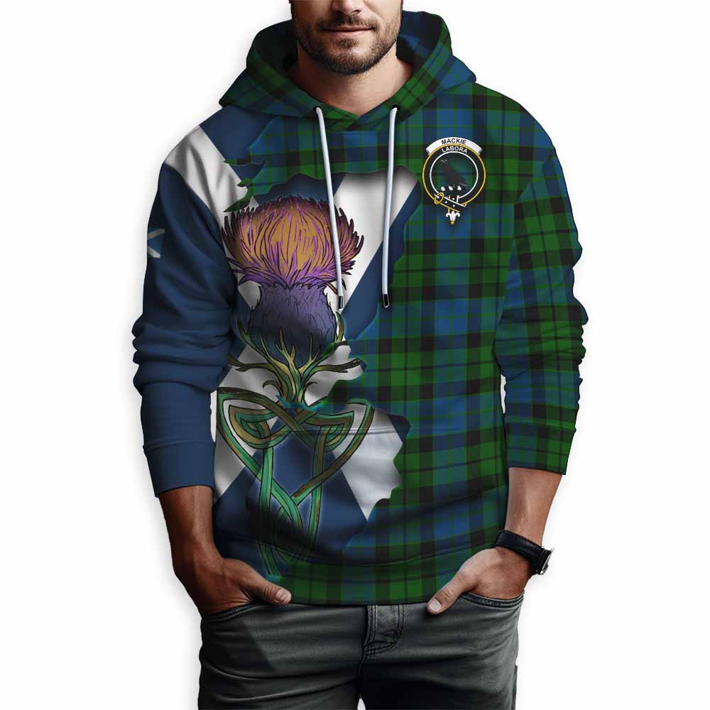 Tartan Vibes Clothing MacKie (McKie) Tartan Family Crest Hoodie Scottish Thistle Celtic Inspired
