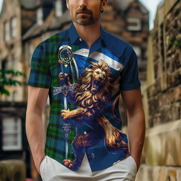 MacKie (McKie) Tartan Family Crest Hawaiian Shirt with Scottish Majestic Lion