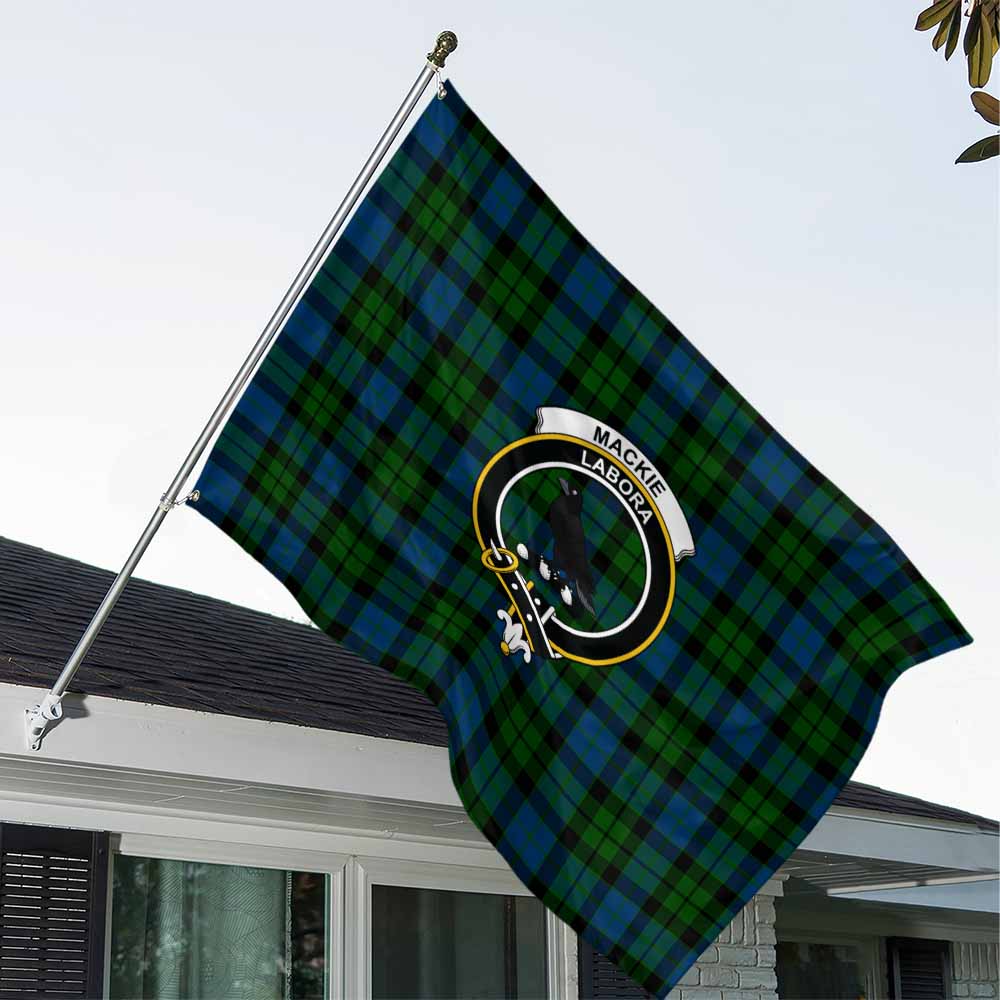 Tartan Vibes Clothing MacKie (McKie) Tartan House Flag with Family Crest