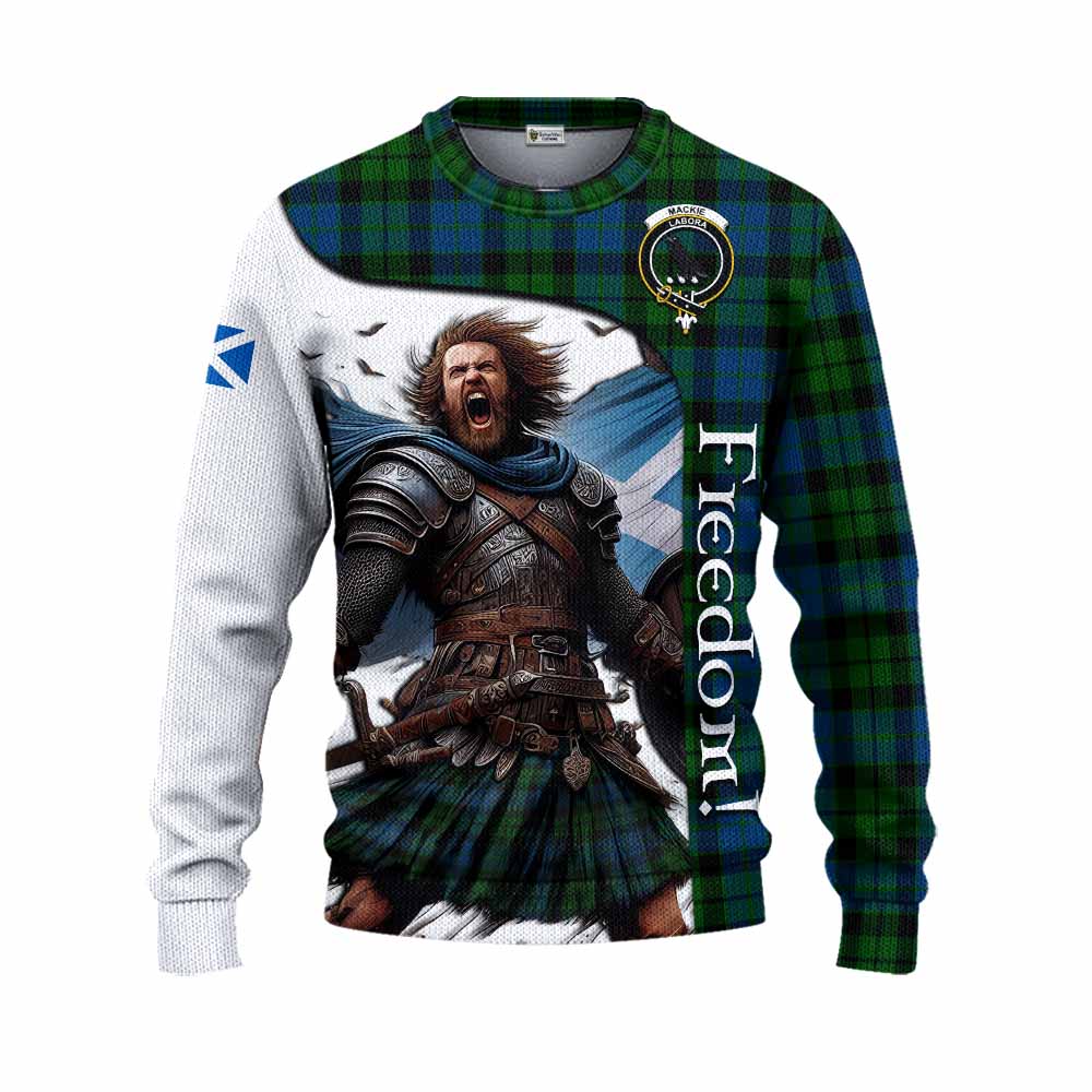 Tartan Vibes Clothing MacKie (McKie) Crest Tartan Knitted Sweater Inspired by the Freedom of Scottish Warrior
