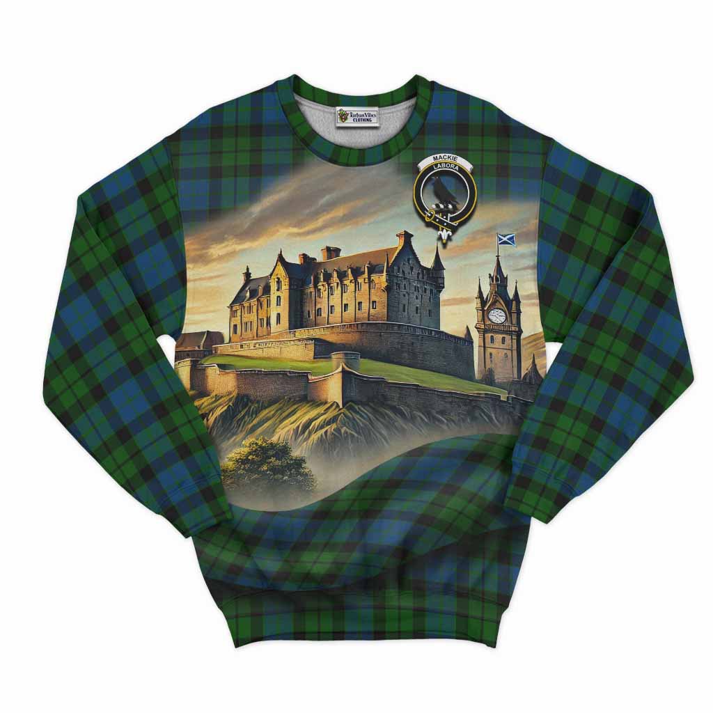 Tartan Vibes Clothing MacKie (McKie) Tartan Family Crest Sweatshirt with Scottish Ancient Castle Style