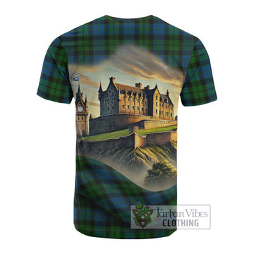 Tartan Vibes Clothing MacKie (McKie) Tartan Family Crest Cotton T-shirt with Scottish Ancient Castle Style