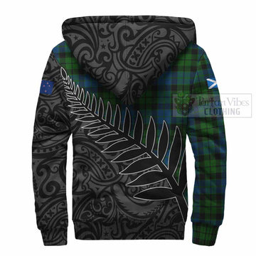 MacKie (McKie) Crest Tartan Sherpa Hoodie with New Zealand Silver Fern Half Style