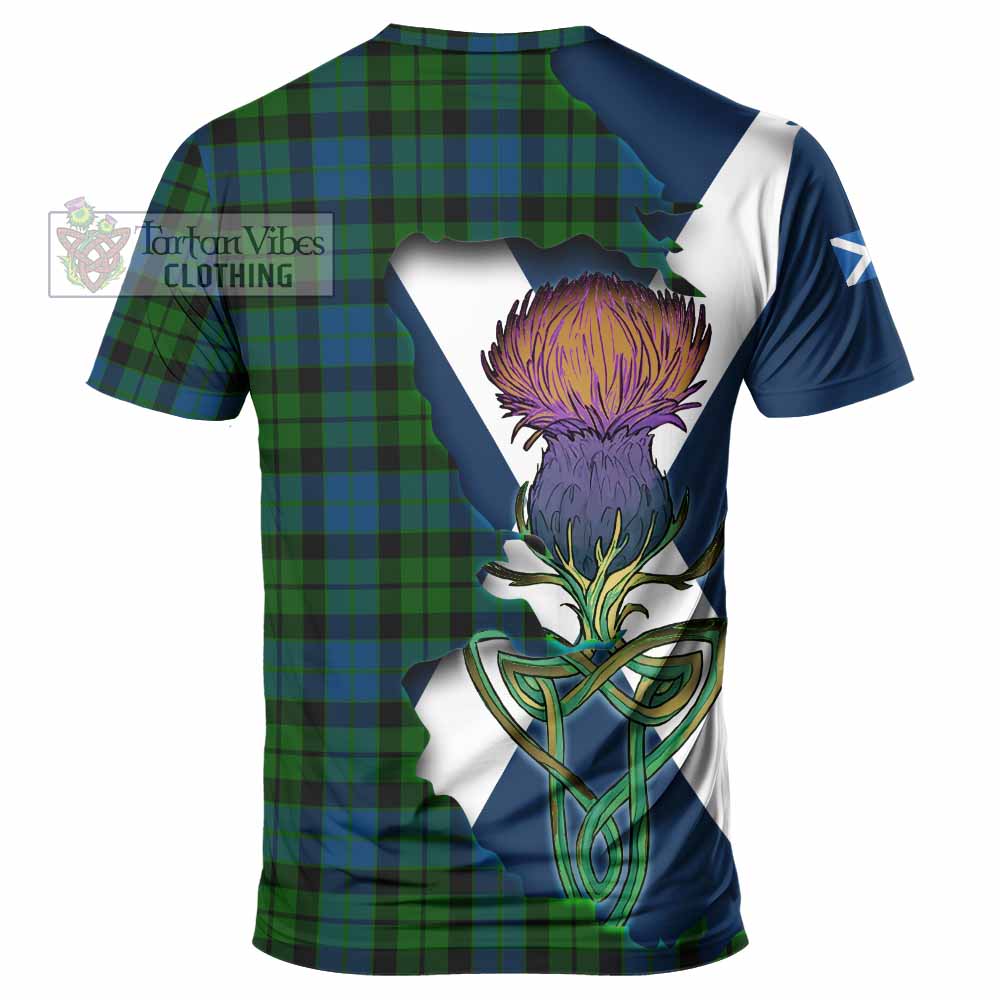 Tartan Vibes Clothing MacKie (McKie) Tartan Family Crest T-Shirt Scottish Thistle Celtic Inspired