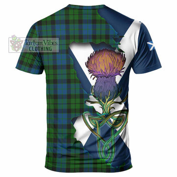 Tartan Vibes Clothing MacKie (McKie) Tartan Family Crest T-Shirt Scottish Thistle Celtic Inspired