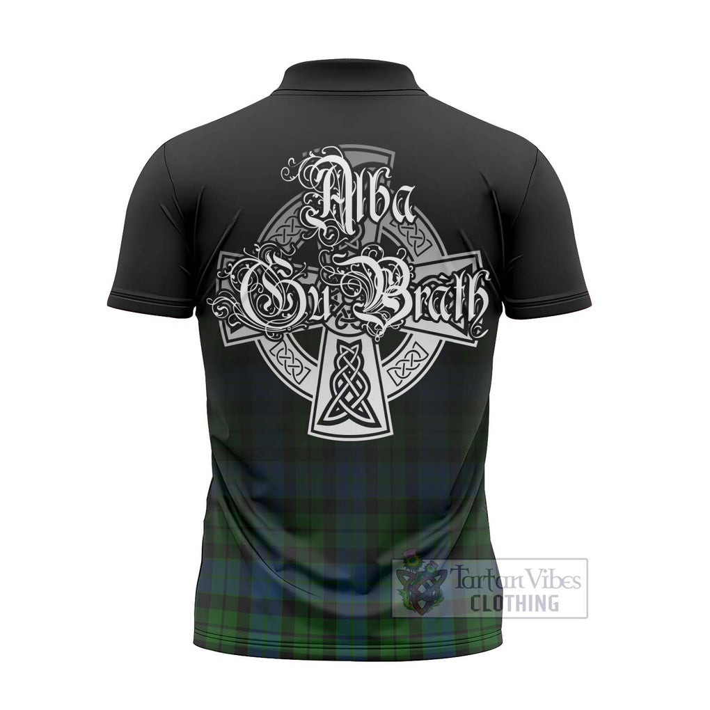 Tartan Vibes Clothing MacKie (McKie) Tartan Zipper Polo Shirt Featuring Alba Gu Brath Family Crest Celtic Inspired