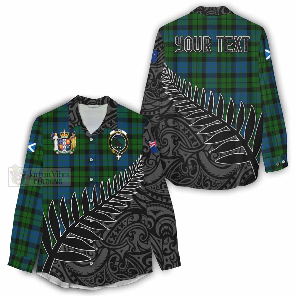 Tartan Vibes Clothing MacKie (McKie) Crest Tartan Women's Casual Shirt with New Zealand Silver Fern Half Style