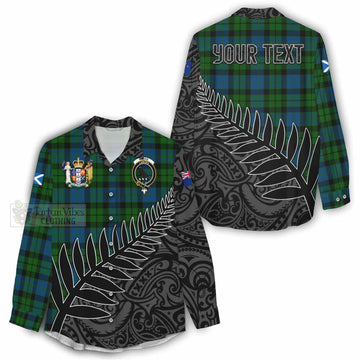 Tartan Vibes Clothing MacKie (McKie) Crest Tartan Women's Casual Shirt with New Zealand Silver Fern Half Style