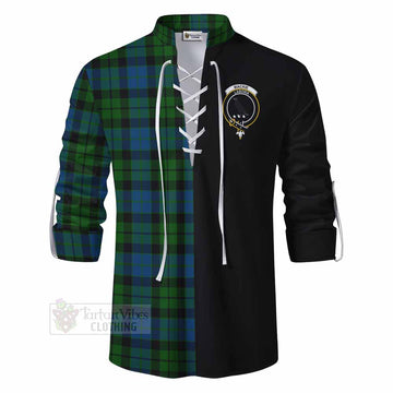 Tartan Vibes Clothing MacKie (McKie) Tartan Ghillie Kilt Shirt with Family Crest and Half Of Me Style
