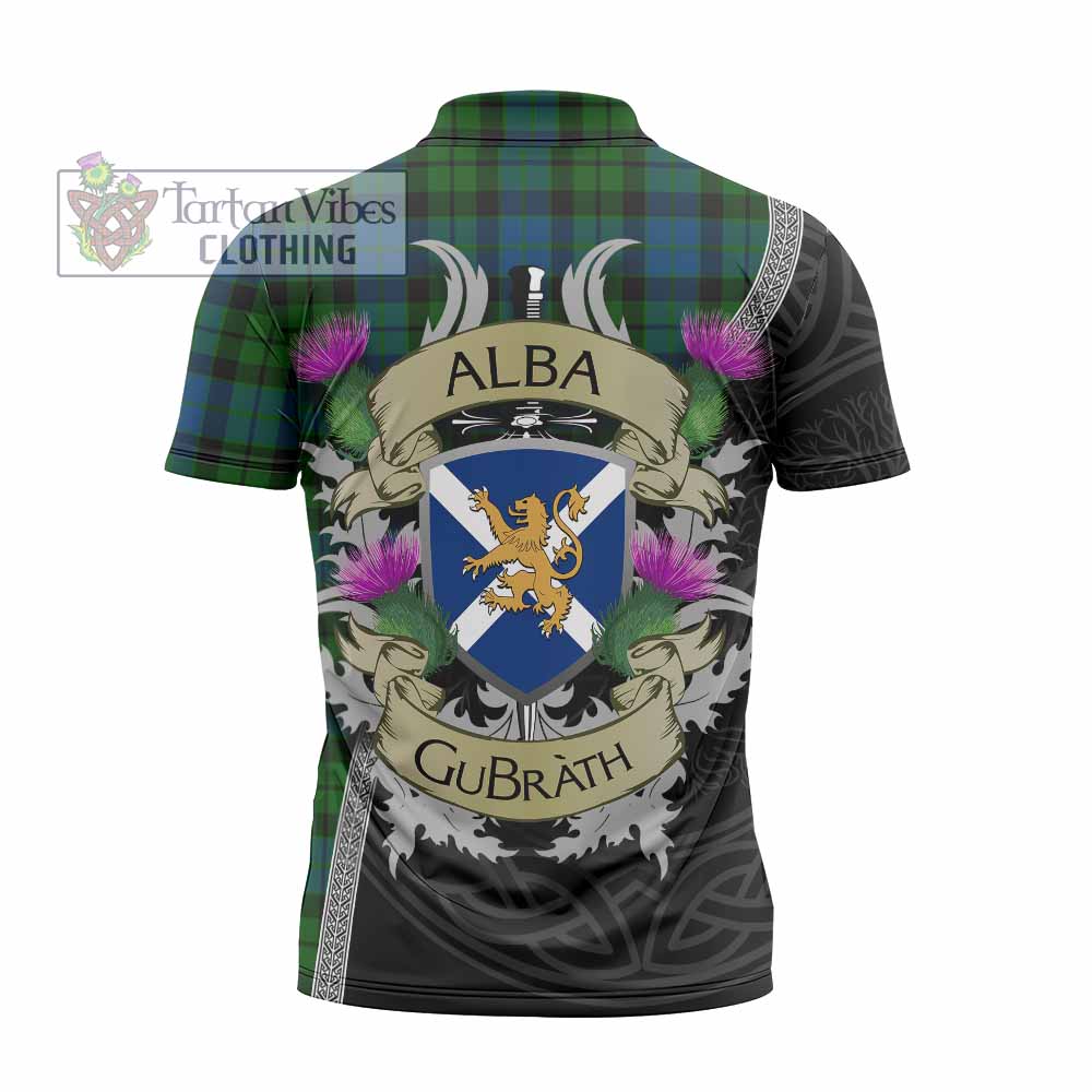 Tartan Vibes Clothing MacKie (McKie) Tartan Family Crest Zipper Polo Shirt Lion Rampant Royal Thistle Shield Celtic Inspired