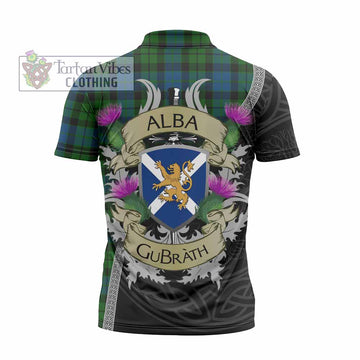 MacKie (McKie) Tartan Family Crest Zipper Polo Shirt Lion Rampant Royal Thistle Shield Celtic Inspired