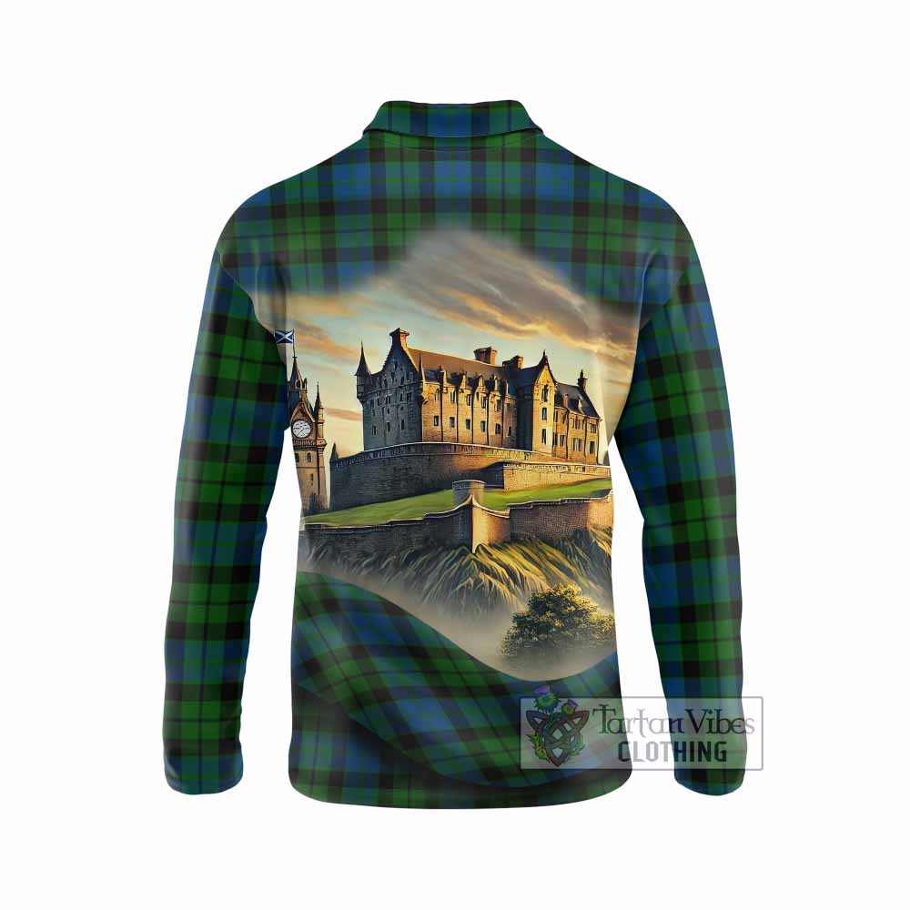 Tartan Vibes Clothing MacKie (McKie) Tartan Family Crest Long Sleeve Polo Shirt with Scottish Ancient Castle Style