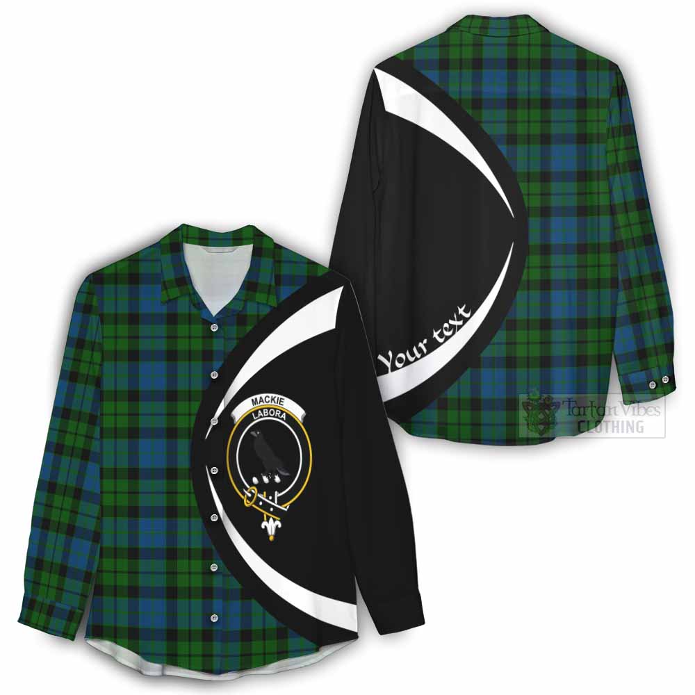 Tartan Vibes Clothing MacKie (McKie) Tartan Women's Casual Shirt with Family Crest Circle Style