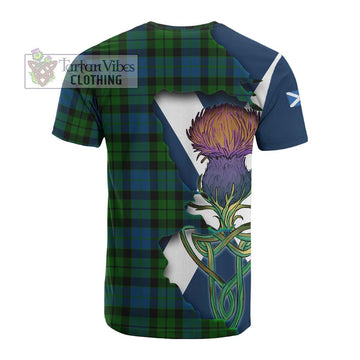 Tartan Vibes Clothing MacKie (McKie) Tartan Family Crest Cotton T-shirt Scottish Thistle Celtic Inspired