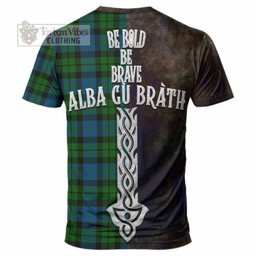 MacKie (McKie) Tartan Family Crest T-Shirt Alba Gu Brath Be Brave Lion Ancient Style