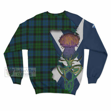 Tartan Vibes Clothing MacKie (McKie) Tartan Family Crest Sweatshirt Scottish Thistle Celtic Inspired