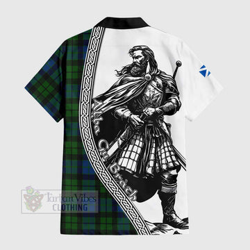 MacKie (McKie) Tartan Clan Crest Hawaiian Shirt with Highlander Warrior Celtic Style