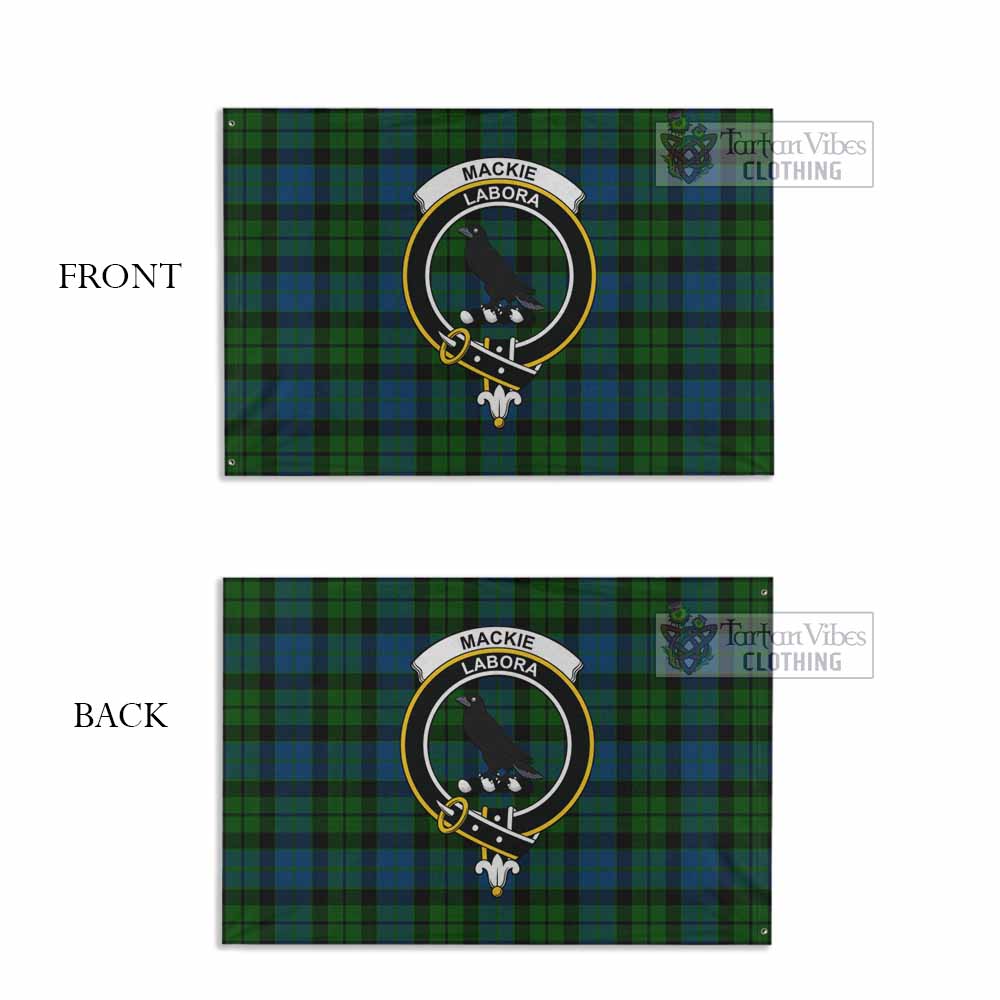 Tartan Vibes Clothing MacKie (McKie) Tartan House Flag with Family Crest