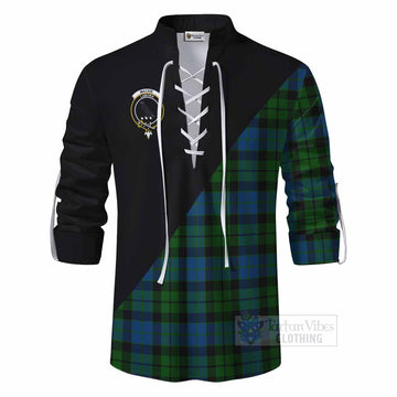Tartan Vibes Clothing MacKie (McKie) Tartan Ghillie Kilt Shirt with Family Crest and Military Logo Style