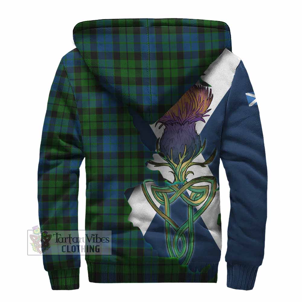 Tartan Vibes Clothing MacKie (McKie) Tartan Family Crest Sherpa Hoodie Scottish Thistle Celtic Inspired