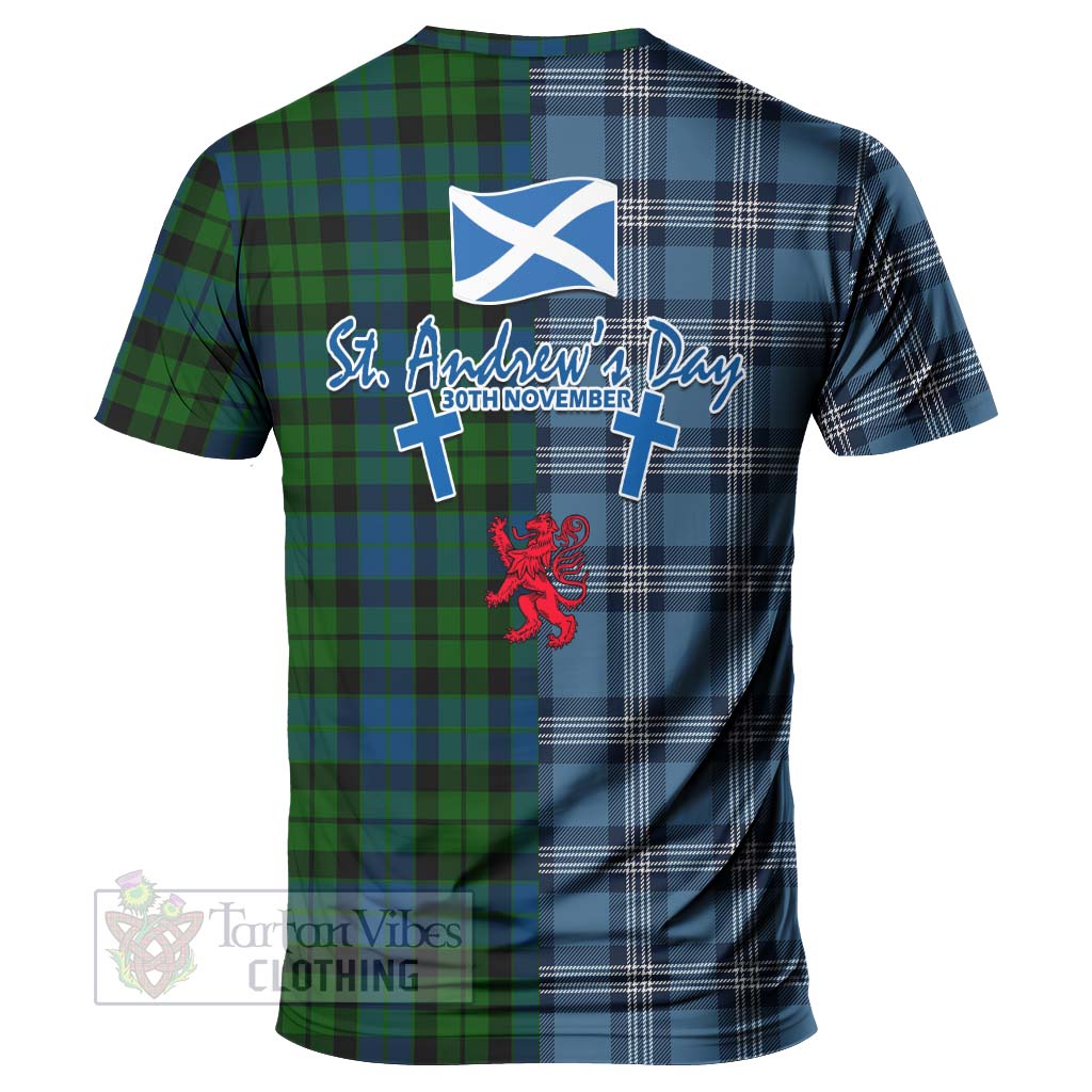 Tartan Vibes Clothing MacKie (McKie) Tartan T-Shirt Happy St. Andrew's Day Half Tartan Style