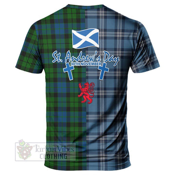 Tartan Vibes Clothing MacKie (McKie) Tartan T-Shirt Happy St. Andrew's Day Half Tartan Style