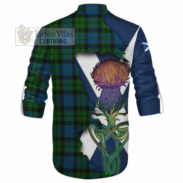 Tartan Vibes Clothing MacKie (McKie) Tartan Family Crest Ghillie Kilt Shirt Scottish Thistle Celtic Inspired