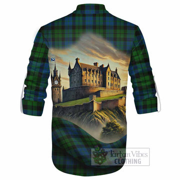 Tartan Vibes Clothing MacKie (McKie) Tartan Family Crest Ghillie Kilt Shirt with Scottish Ancient Castle Style