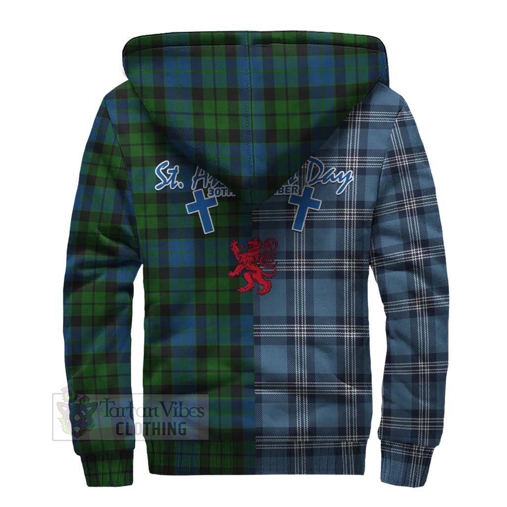 Tartan Vibes Clothing MacKie (McKie) Tartan Sherpa Hoodie Happy St. Andrew's Day Half Tartan Style