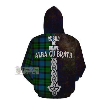 MacKie (McKie) Tartan Family Crest Cotton Hoodie Alba Gu Brath Be Brave Lion Ancient Style