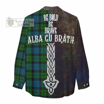 MacKie (McKie) Tartan Family Crest Women's Casual Shirt Alba Gu Brath Be Brave Lion Ancient Style