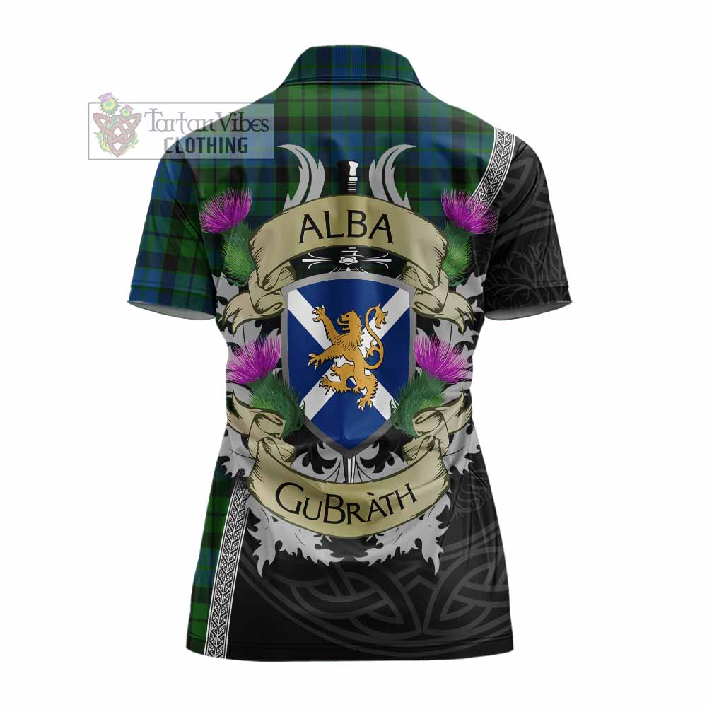 Tartan Vibes Clothing MacKie (McKie) Tartan Family Crest Women's Polo Shirt Lion Rampant Royal Thistle Shield Celtic Inspired