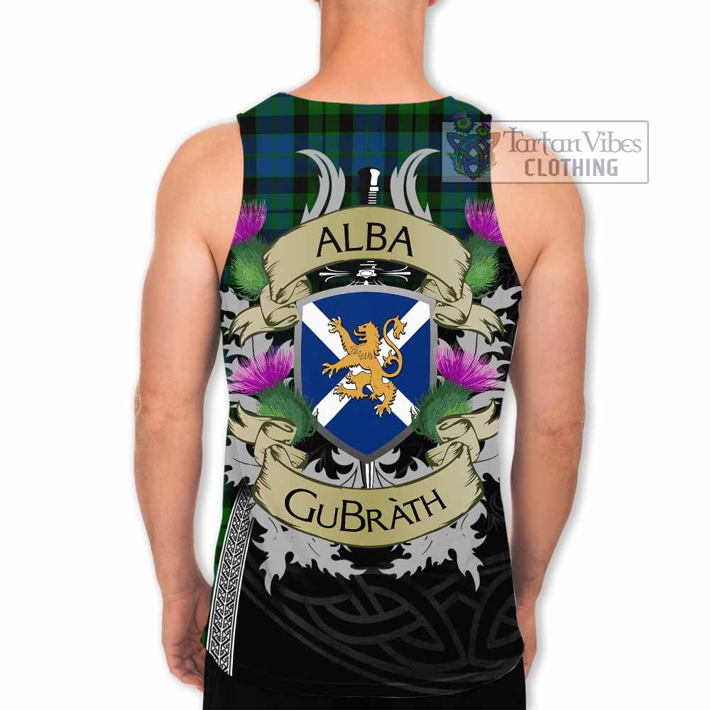 Tartan Vibes Clothing MacKie (McKie) Tartan Family Crest Men's Tank Top Lion Rampant Royal Thistle Shield Celtic Inspired