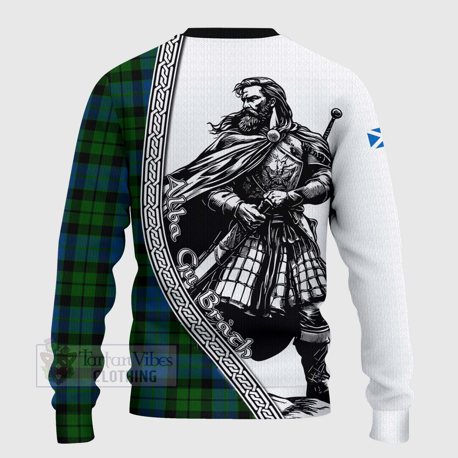 Tartan Vibes Clothing MacKie (McKie) Tartan Clan Crest Knitted Sweater with Highlander Warrior Celtic Style
