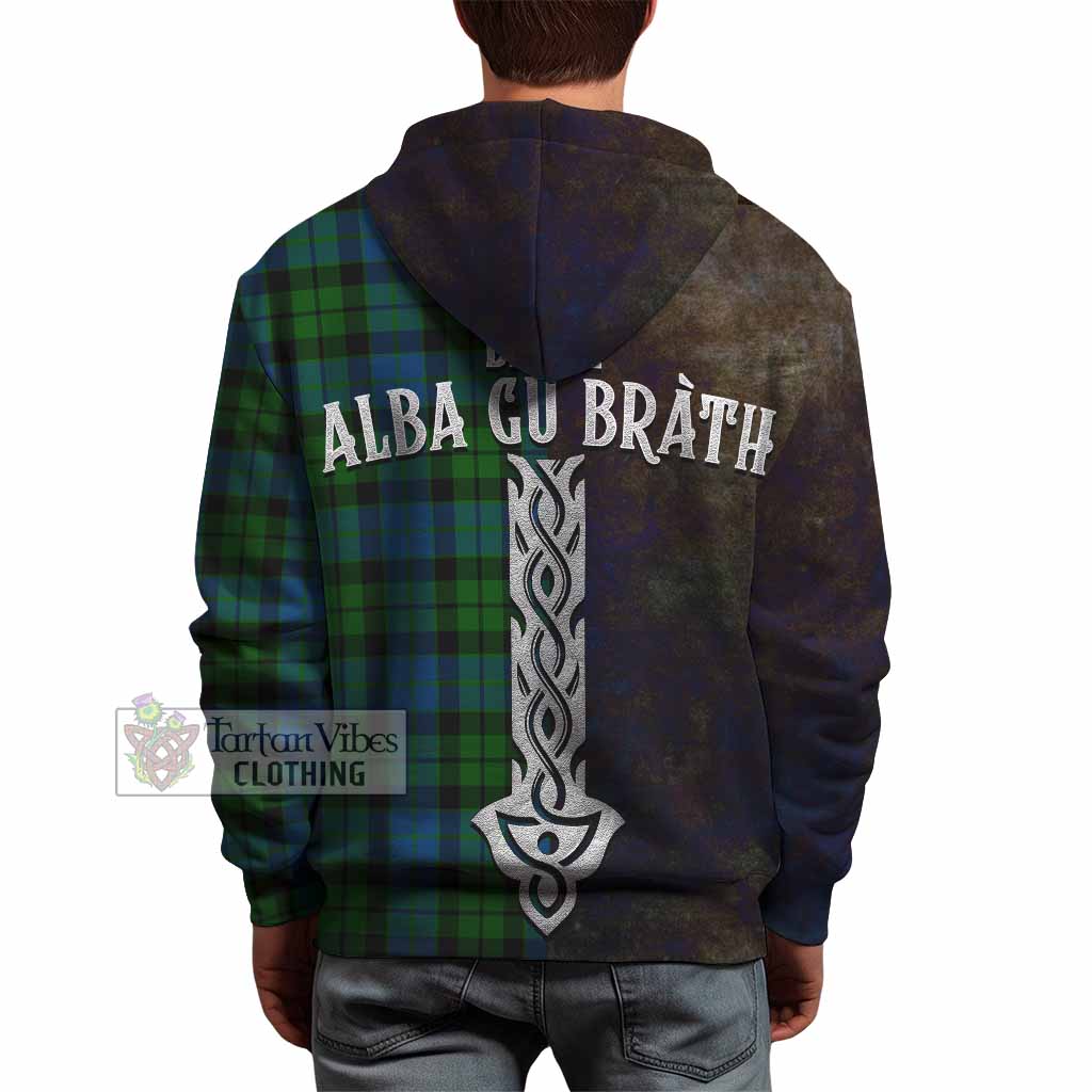 Tartan Vibes Clothing MacKie (McKie) Tartan Family Crest Hoodie Alba Gu Brath Be Brave Lion Ancient Style