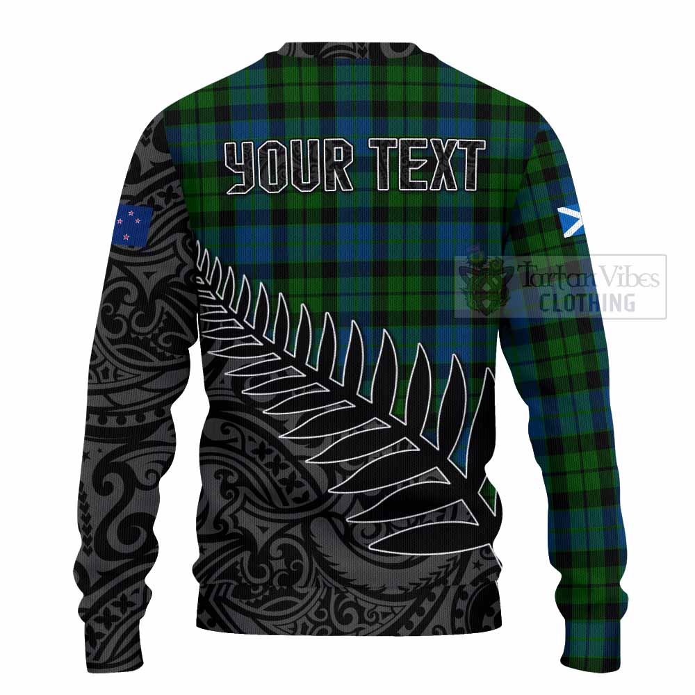 Tartan Vibes Clothing MacKie (McKie) Crest Tartan Knitted Sweater with New Zealand Silver Fern Half Style