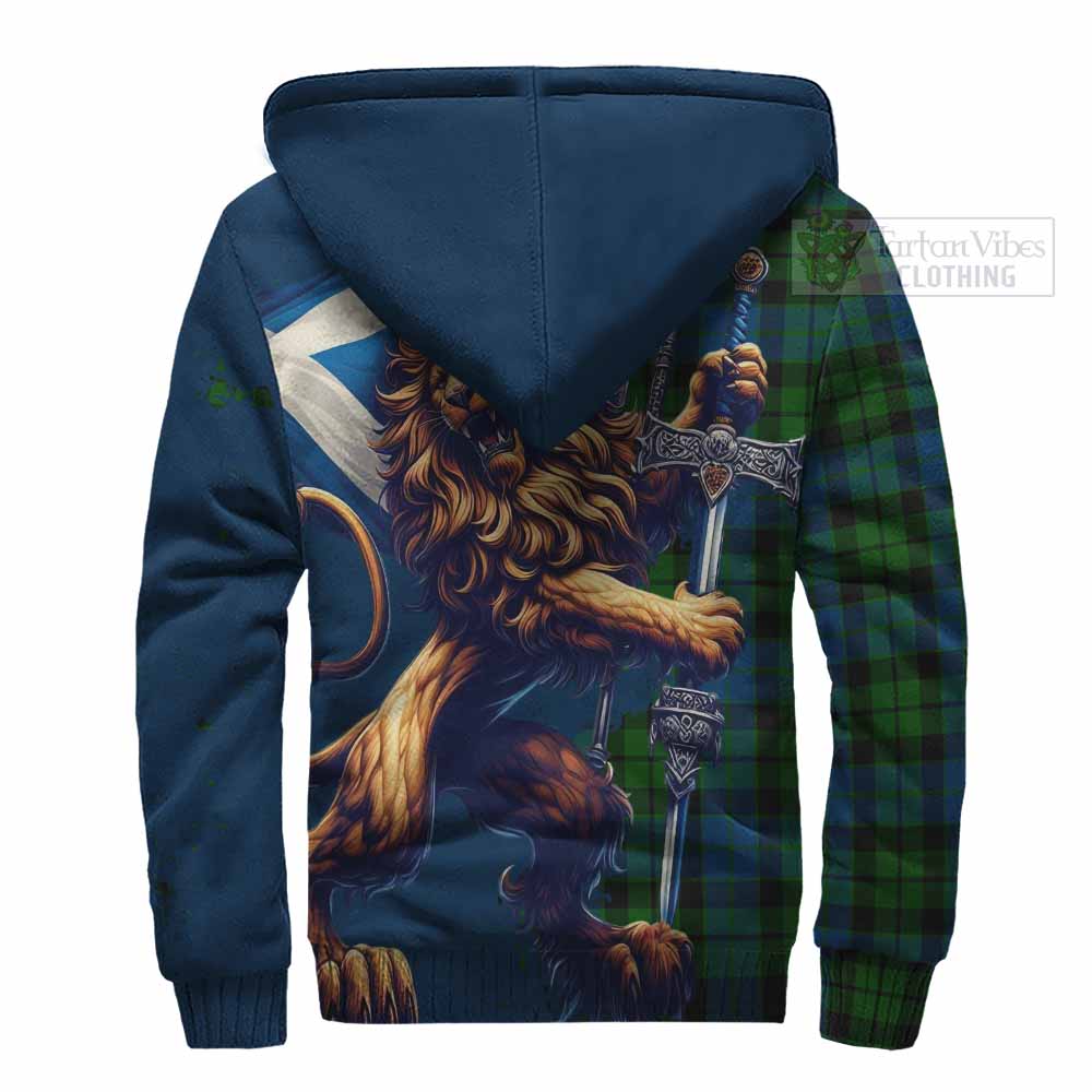 Tartan Vibes Clothing MacKie (McKie) Tartan Family Crest Sherpa Hoodie with Scottish Majestic Lion