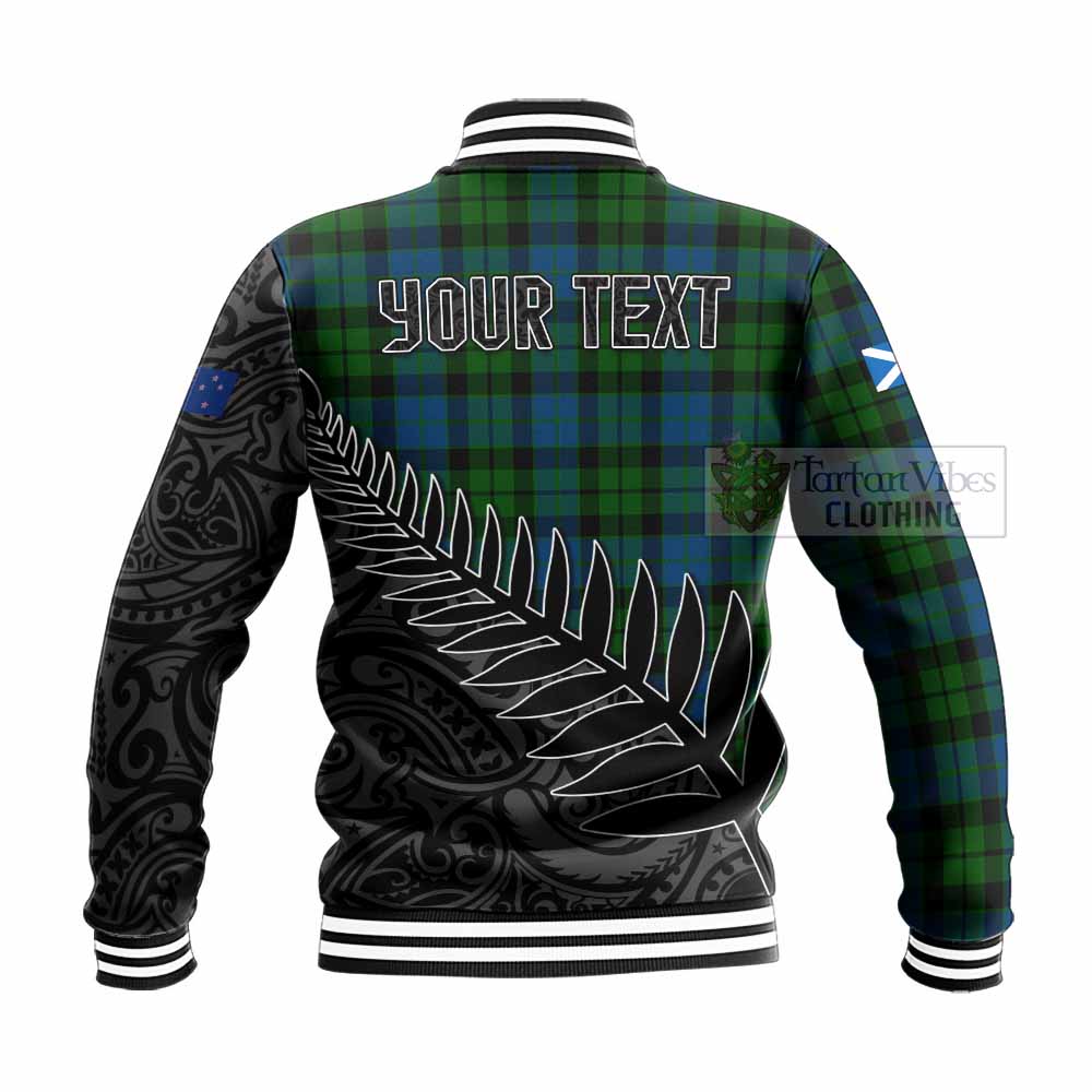Tartan Vibes Clothing MacKie (McKie) Crest Tartan Baseball Jacket with New Zealand Silver Fern Half Style