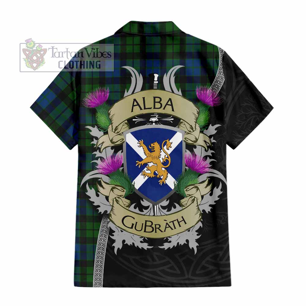 Tartan Vibes Clothing MacKie (McKie) Tartan Family Crest Short Sleeve Button Shirt Lion Rampant Royal Thistle Shield Celtic Inspired