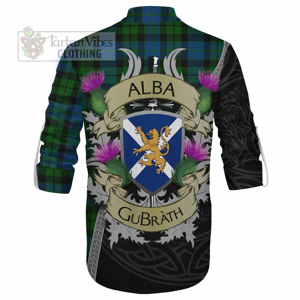 Tartan Vibes Clothing MacKie (McKie) Tartan Family Crest Ghillie Kilt Shirt Lion Rampant Royal Thistle Shield Celtic Inspired