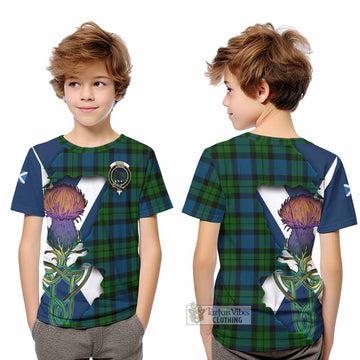 Tartan Vibes Clothing MacKie (McKie) Tartan Family Crest Kid T-Shirt Scottish Thistle Celtic Inspired