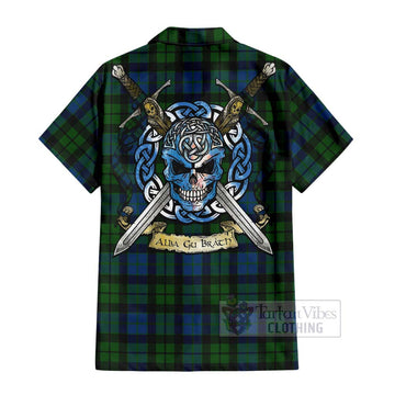 MacKie (McKie) Tartan Hawaiian Shirt with Family Crest Celtic Skull Style