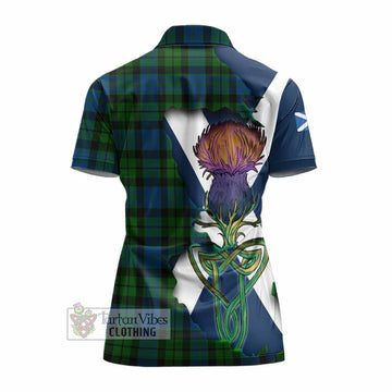 MacKie (McKie) Tartan Family Crest Women's Polo Shirt Scottish Thistle Celtic Inspired