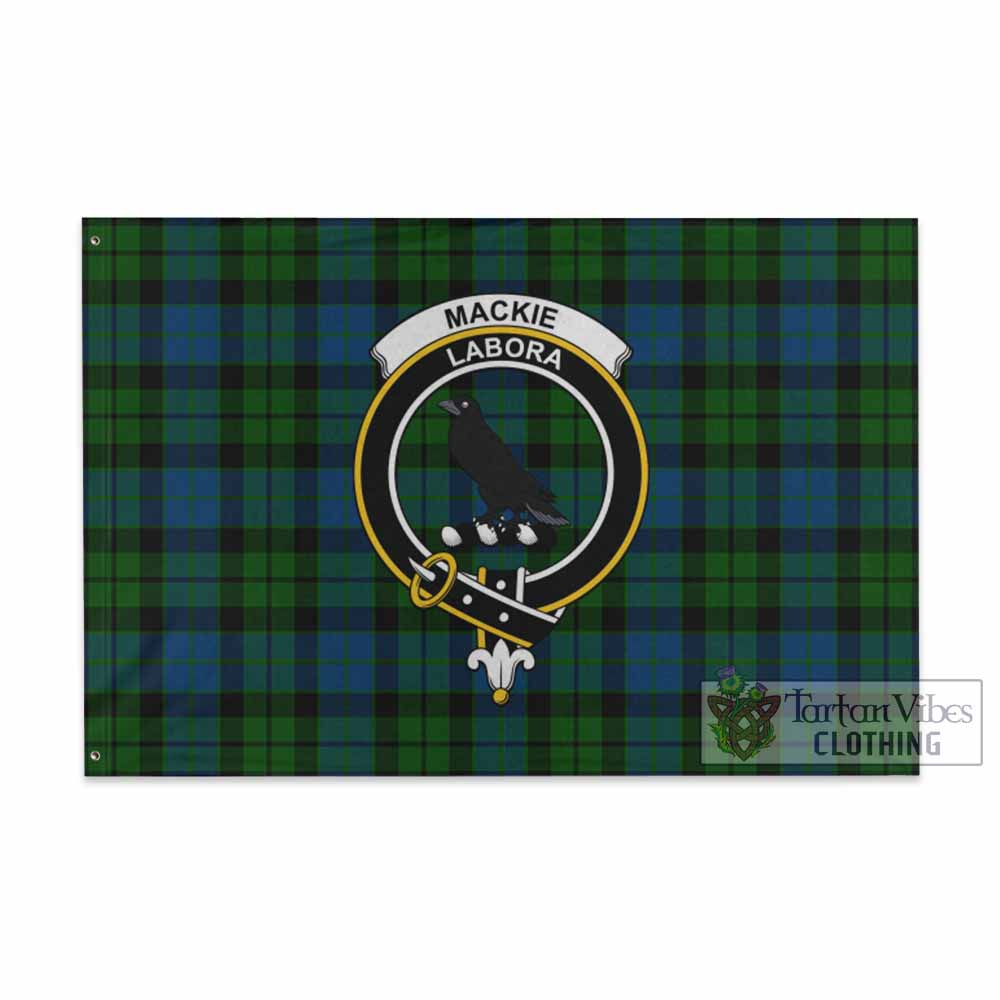 Tartan Vibes Clothing MacKie (McKie) Tartan House Flag with Family Crest