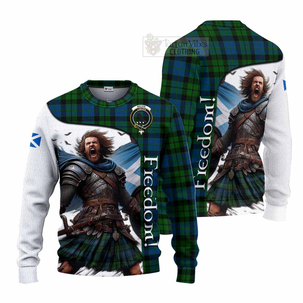 Tartan Vibes Clothing MacKie (McKie) Crest Tartan Knitted Sweater Inspired by the Freedom of Scottish Warrior