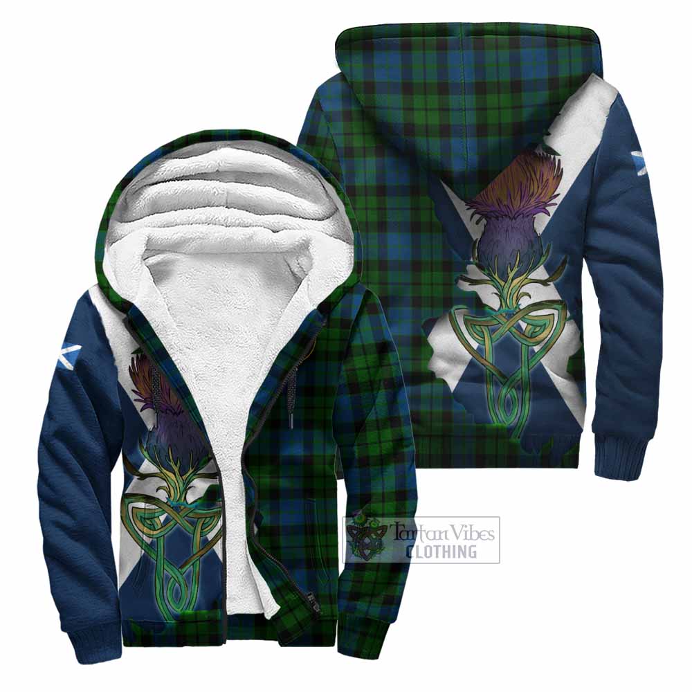 Tartan Vibes Clothing MacKie (McKie) Tartan Family Crest Sherpa Hoodie Scottish Thistle Celtic Inspired